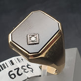 MENS 9CT CZ RING 4.5GMS Ring Size V /  11 US